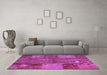 Machine Washable Patchwork Purple Transitional Area Rugs in a Living Room, wshcon941pur