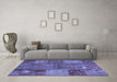 Machine Washable Patchwork Blue Transitional Rug in a Living Room, wshcon941blu
