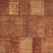 Square Machine Washable Patchwork Brown Transitional Rug, wshcon941brn