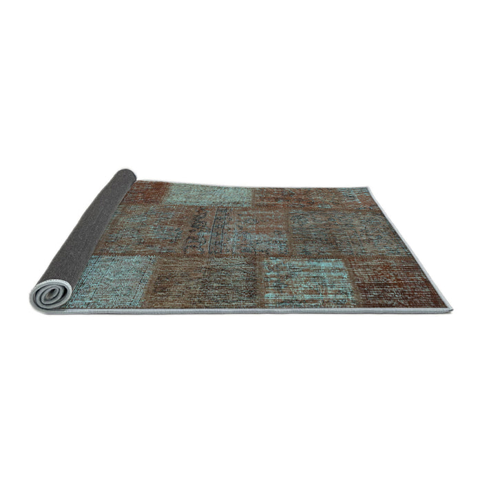 Sideview of Patchwork Light Blue Transitional Rug, con941lblu