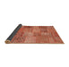 Thickness of Contemporary Red Patchwork Rug, con942