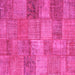 Square Machine Washable Patchwork Pink Transitional Rug, wshcon942pnk