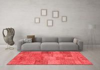 Machine Washable Patchwork Red Transitional Rug, wshcon942red