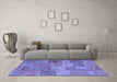 Machine Washable Patchwork Blue Transitional Rug in a Living Room, wshcon942blu