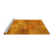 Sideview of Machine Washable Patchwork Yellow Transitional Rug, wshcon942yw