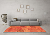 Machine Washable Patchwork Orange Transitional Rug, wshcon942org