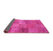 Sideview of Patchwork Pink Transitional Rug, con942pnk