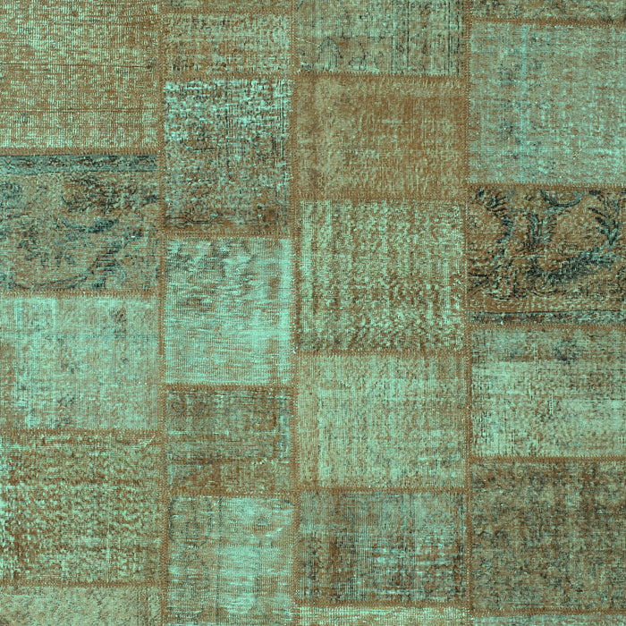 Patchwork Turquoise Transitional Rug, con942turq