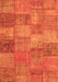 Serging Thickness of Machine Washable Patchwork Orange Transitional Area Rugs, wshcon942org