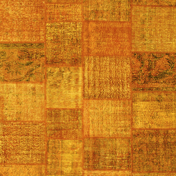 Patchwork Yellow Transitional Rug, con942yw