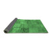 Sideview of Patchwork Emerald Green Transitional Rug, con942emgrn