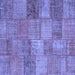 Square Machine Washable Patchwork Blue Transitional Rug, wshcon942blu