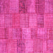 Square Patchwork Pink Transitional Rug, con942pnk