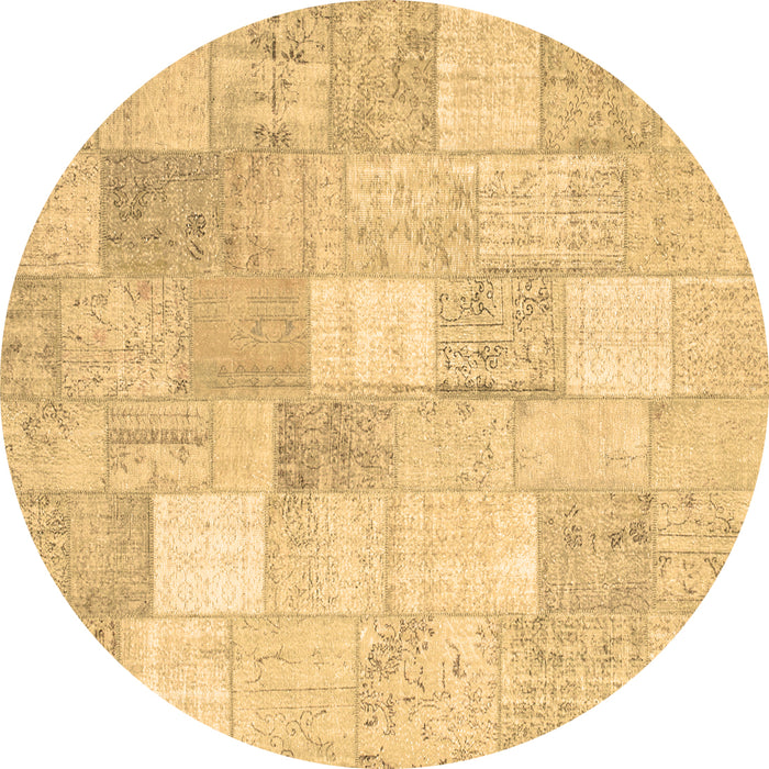 Round Machine Washable Abstract Brown Contemporary Rug, wshcon943brn