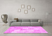 Machine Washable Abstract Pink Contemporary Rug in a Living Room, wshcon943pnk