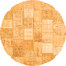 Square Abstract Orange Contemporary Rug, con943org