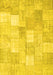 Machine Washable Abstract Yellow Contemporary Rug, wshcon943yw