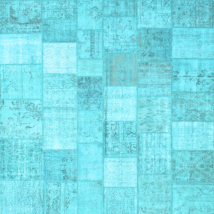 Square Machine Washable Abstract Light Blue Contemporary Rug, wshcon943lblu
