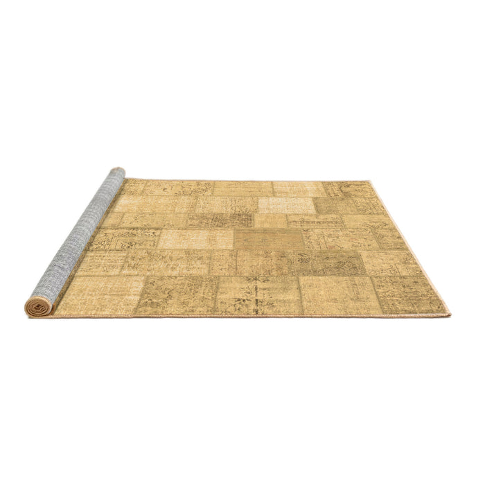 Sideview of Machine Washable Abstract Brown Contemporary Rug, wshcon943brn