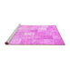 Sideview of Machine Washable Abstract Pink Contemporary Rug, wshcon943pnk