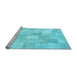 Sideview of Machine Washable Abstract Light Blue Contemporary Rug, wshcon943lblu