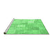 Sideview of Machine Washable Abstract Emerald Green Contemporary Area Rugs, wshcon943emgrn