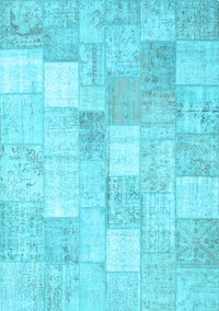 Abstract Light Blue Contemporary Rug, con943lblu