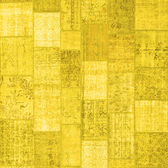 Abstract Yellow Contemporary Rug, con943yw