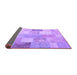 Sideview of Patchwork Purple Transitional Rug, con944pur