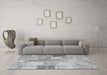 Machine Washable Patchwork Gray Transitional Rug in a Living Room,, wshcon944gry