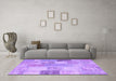 Machine Washable Patchwork Purple Transitional Area Rugs in a Living Room, wshcon944pur