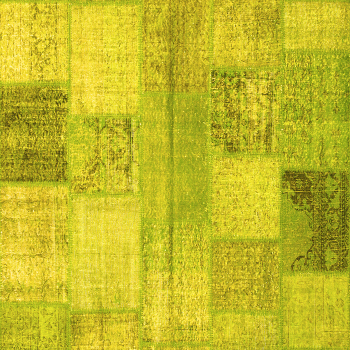 Patchwork Yellow Transitional Rug, con944yw