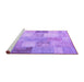 Sideview of Machine Washable Patchwork Purple Transitional Area Rugs, wshcon944pur