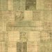 Square Patchwork Brown Transitional Rug, con944brn