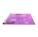 Sideview of Machine Washable Patchwork Pink Transitional Rug, wshcon944pnk