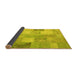 Sideview of Patchwork Yellow Transitional Rug, con944yw