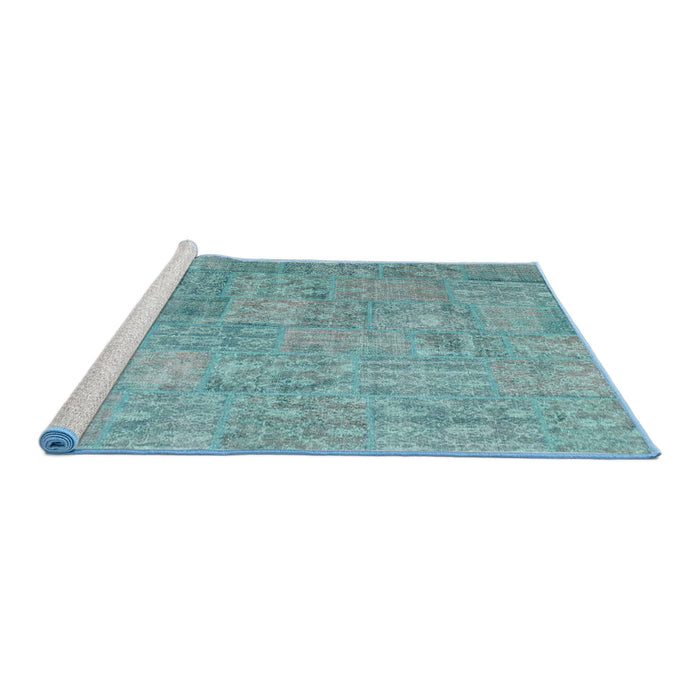 Serging Thickness of Machine Washable Contemporary Seafoam Green Rug, wshcon945