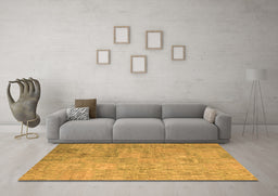 Machine Washable Patchwork Orange Transitional Area Rugs in a Living Room, wshcon945org