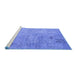 Sideview of Machine Washable Patchwork Blue Transitional Rug, wshcon945blu