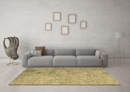 Machine Washable Patchwork Brown Transitional Rug in a Living Room,, wshcon945brn