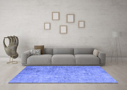 Machine Washable Patchwork Blue Transitional Rug in a Living Room, wshcon945blu