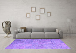 Machine Washable Patchwork Purple Transitional Area Rugs in a Living Room, wshcon945pur