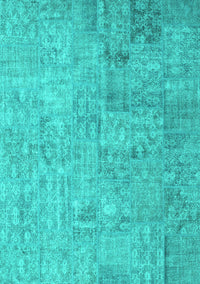 Patchwork Turquoise Transitional Rug, con945turq