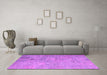 Machine Washable Patchwork Pink Transitional Rug in a Living Room, wshcon945pnk