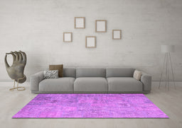 Machine Washable Patchwork Pink Transitional Rug in a Living Room, wshcon945pnk