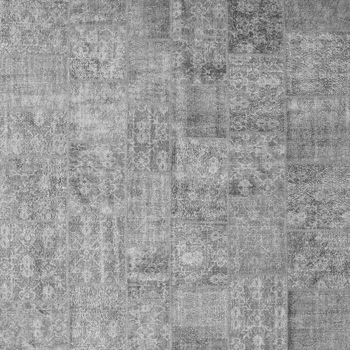 Round Machine Washable Patchwork Gray Transitional Rug, wshcon945gry