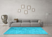 Machine Washable Patchwork Light Blue Transitional Rug in a Living Room, wshcon945lblu