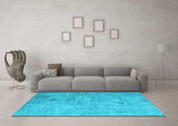 Machine Washable Patchwork Light Blue Transitional Rug in a Living Room, wshcon945lblu