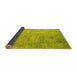 Sideview of Patchwork Yellow Transitional Rug, con945yw