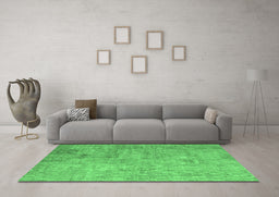 Machine Washable Patchwork Emerald Green Transitional Area Rugs in a Living Room,, wshcon945emgrn